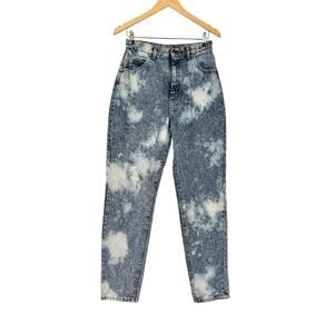 $164 NEW Upcycled OOAK Hand Dyed Bleached Mom Jeans 90s Grunge Indie Sleeze- S/M
